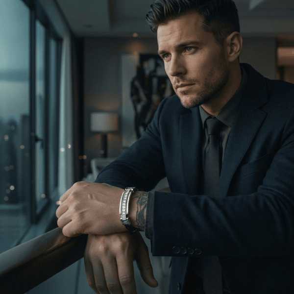 Cristalle Élite (zilver) – Luxe Herenarmband met Tijdloze Klasse - THOMASINY®