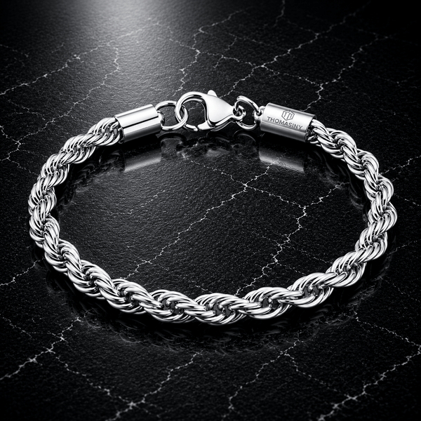 Rope Bracelet 5mm Zilver - THOMASINY®