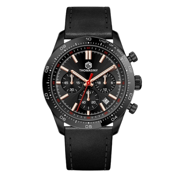 THOMASINY® CHRONOGRAAF MIDNIGHTBLACK Leder - THOMASINY®
