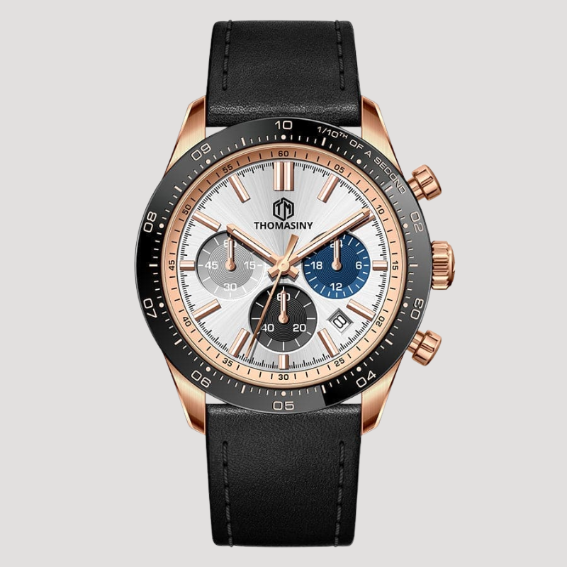 Thomassiny® Chronograph Rosegoldblack Leder