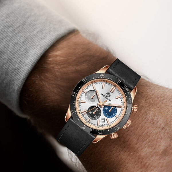 Thomassiny® Chronograph Rosegoldblack Leder