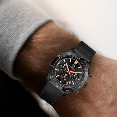 Thomassiny® Chronograph MidnightBlack Leder