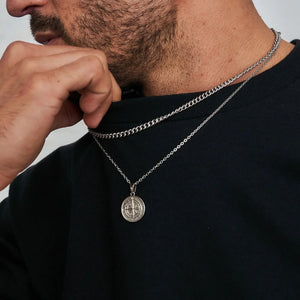 Compass + ketting (55cm) / Wheat ketting 3mm (50cm)