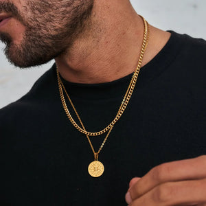 Compass (hanger+ketting 55cm ) / Wheat ketting 3mm (50cm)