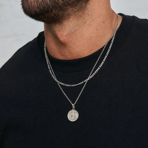 Compass + ketting (55cm) / Rope ketting 3mm (50cm)