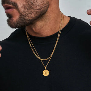 Compass (hanger+ketting 55cm ) / Rope  ketting 3mm (50cm)