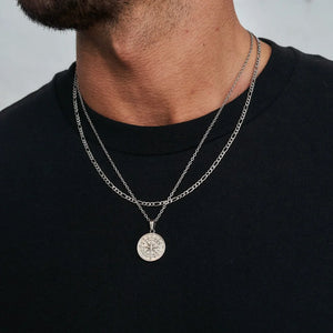 Compass + ketting (55cm) / Rope ketting 3mm (55cm)
