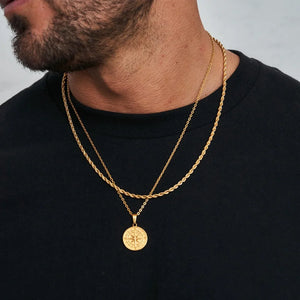 Compass (hanger+ketting 55cm ) / Cuban  ketting 4mm (50cm)