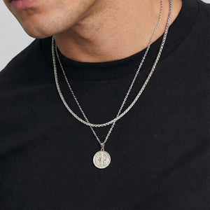 Compass + ketting (55cm) / Cuban ketting 4mm (50cm)