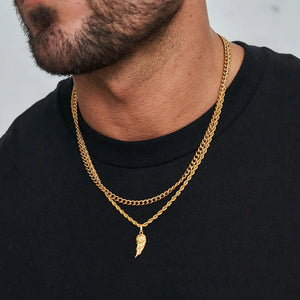 Vleugel (hanger+ketting 55cm ) / Wheat ketting 3mm (50cm)