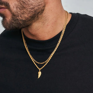 Vleugel (hanger+ketting 55cm ) / Wheat ketting 3mm (55cm)