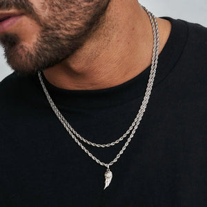 Vleugel + ketting (55cm) / Figaro ketting 3mm (50cm)