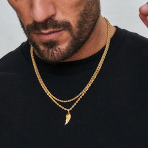 Vleugel (hanger+ketting 55cm ) / Figaro ketting 3mm (55cm)