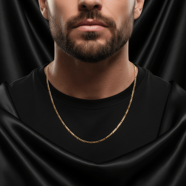 Argentum Figaro Chain – 3mm (Goud) - THOMASINY®