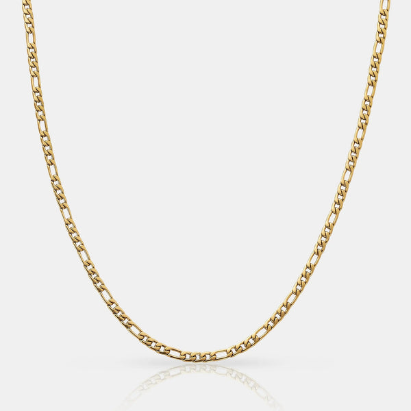 Argentum Figaro Chain – 3mm (Goud) - THOMASINY®