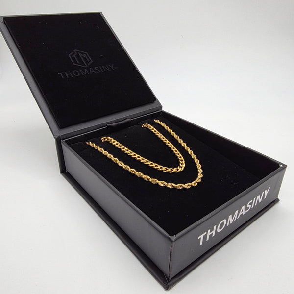 Cubaanse & Touwketting Cadeauset (Goud) - THOMASINY®