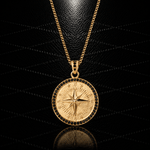 GOUDEN KOMPAS – INCLUSIEF LUXE CUBAN KETTING (55 CM)