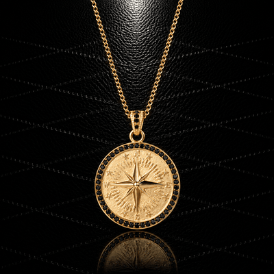 GOUDEN KOMPAS – INCLUSIEF LUXE CUBAN KETTING (55 CM) - THOMASINY®