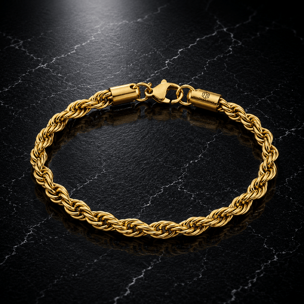 Rope Bracelet 5mm goud - THOMASINY®