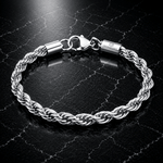 Rope Bracelet 5mm Zilver