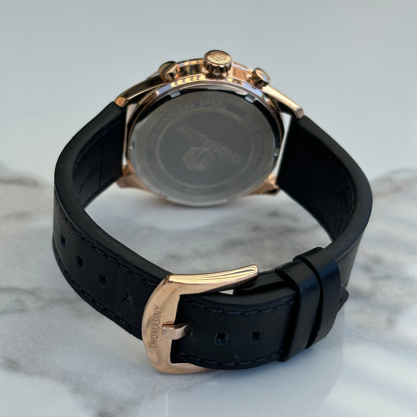 THOMASINY® CHRONOGRAAF BLACKROSÈ LEDER - THOMASINY®