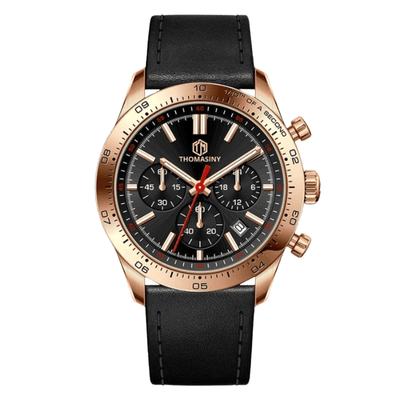 THOMASINY® CHRONOGRAAF BLACKROSÈ LEDER - THOMASINY®