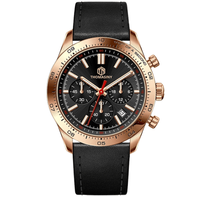 THOMASINY® CHRONOGRAAF BLACKROSÈ LEDER - THOMASINY®
