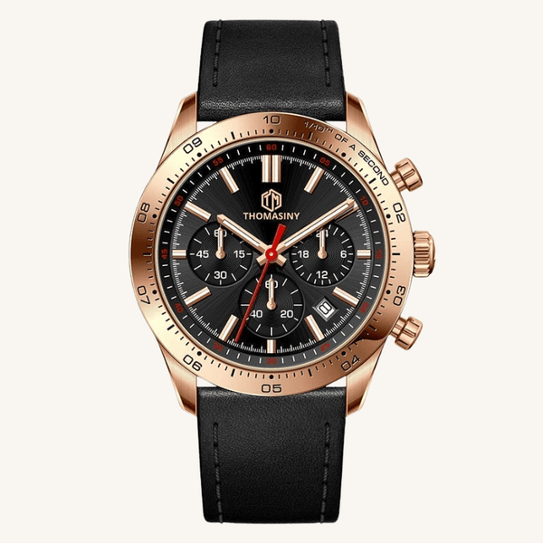 THOMASINY® CHRONOGRAAF BLACKROSÈ LEDER - THOMASINY®