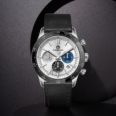 THOMASINY® CHRONOGRAAF BLACKSILVER LEDER - THOMASINY®