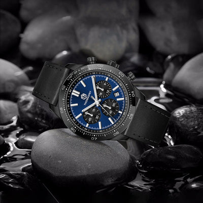 THOMASINY® CHRONOGRAAF DEEPSEABLUE LEDER - THOMASINY®