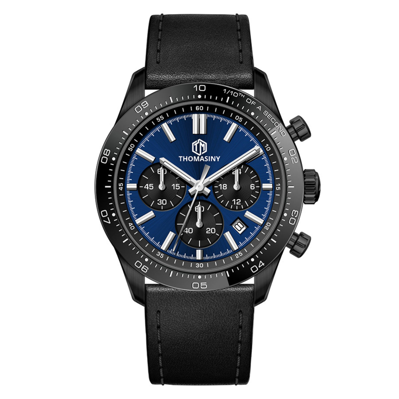 THOMASINY® CHRONOGRAAF DEEPSEABLUE LEDER - THOMASINY®