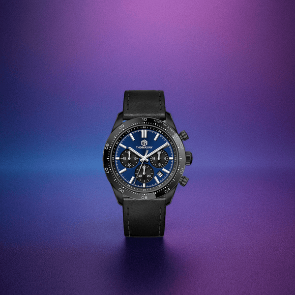 THOMASINY® CHRONOGRAAF DEEPSEABLUE LEDER - THOMASINY®