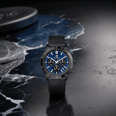 THOMASINY® CHRONOGRAAF DEEPSEABLUE LEDER - THOMASINY®
