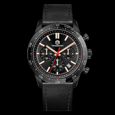 THOMASINY® CHRONOGRAAF MIDNIGHTBLACK Leder - THOMASINY®