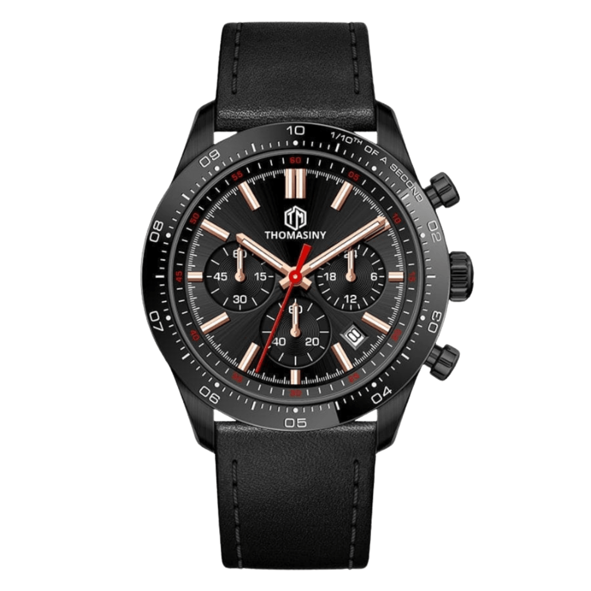 THOMASINY® CHRONOGRAAF MIDNIGHTBLACK Leder - THOMASINY®