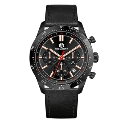 THOMASINY® CHRONOGRAAF MIDNIGHTBLACK Leder - THOMASINY®