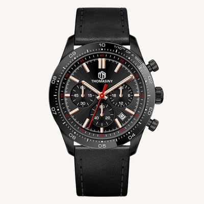 THOMASINY® CHRONOGRAAF MIDNIGHTBLACK Leder - THOMASINY®