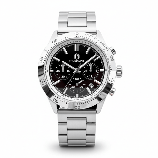MIDNIGHT ECLIPSE  ZILVER HEREN HORLOGE