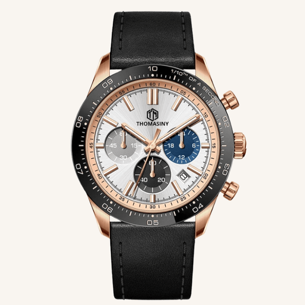 THOMASINY® CHRONOGRAAF ROSEGOLDBLACK Leder - THOMASINY®