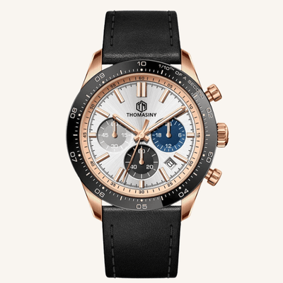 THOMASINY® CHRONOGRAAF ROSEGOLDBLACK Leder - THOMASINY®