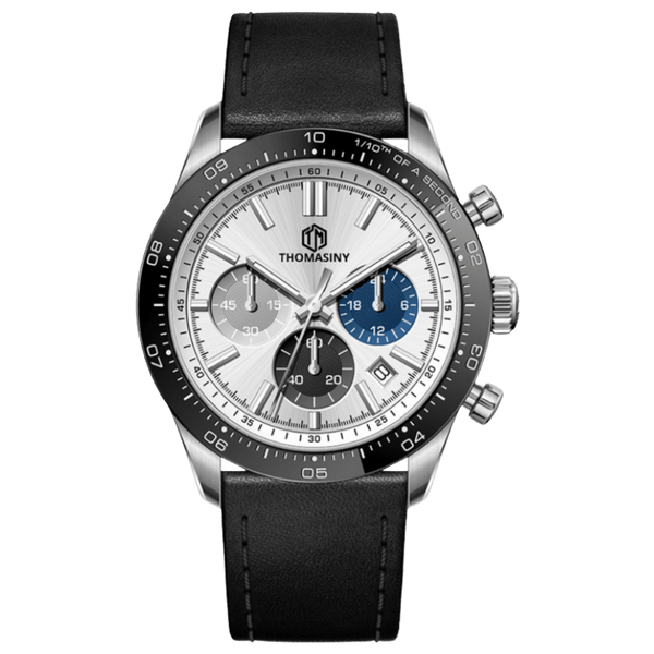 THOMASINY® CHRONOGRAAF SILVER TRICOLORE Leder - THOMASINY®