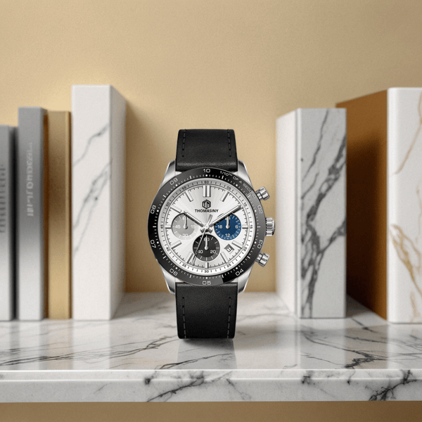 THOMASINY® CHRONOGRAAF SILVER TRICOLORE Leder - THOMASINY®