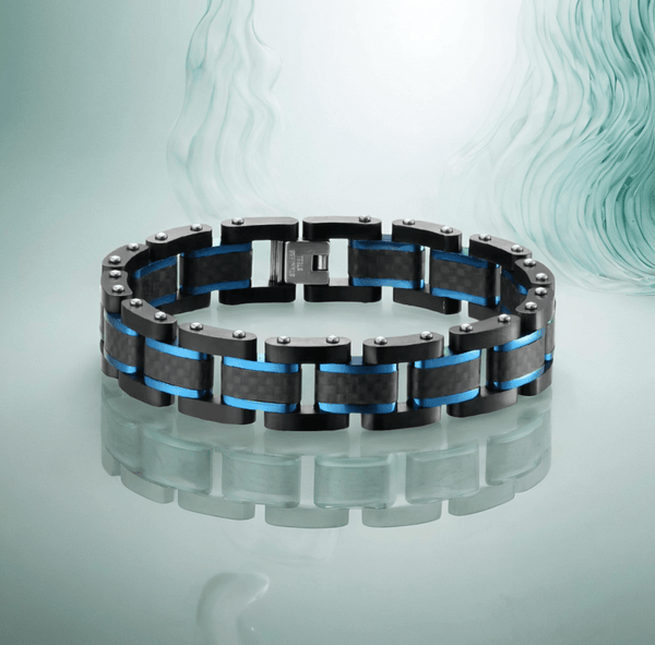 Thomasiny Voltline Heren Armband Blauw Zwart RVS - THOMASINY®