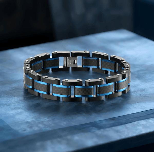 Thomasiny Voltline Heren Armband Blauw Zwart RVS - THOMASINY®