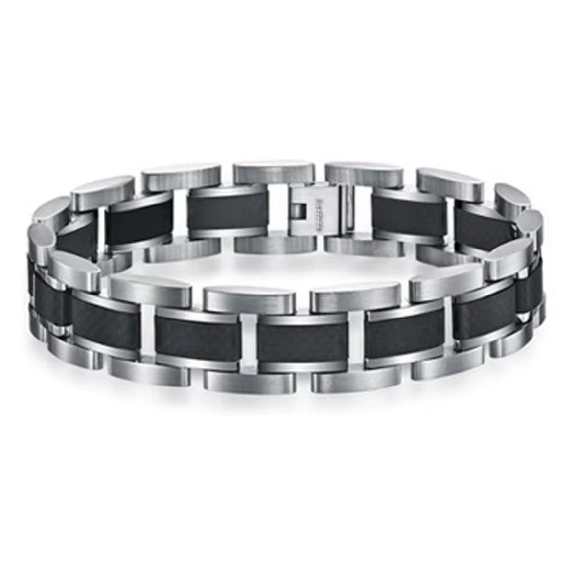 Thomasiny Voltline Heren Armband Mat Zilver Zwart RVS - THOMASINY®