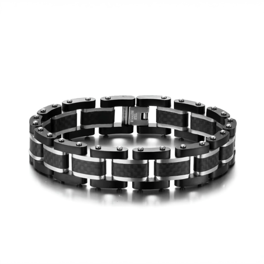 Thomasiny Voltline Heren Armband Zilver Zwart RVS - THOMASINY®