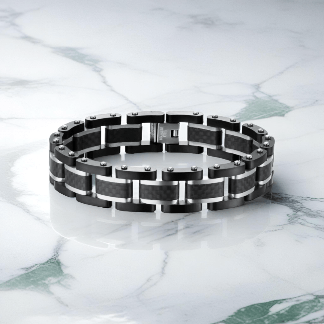 Thomasiny Voltline Heren Armband Zilver Zwart RVS - THOMASINY®