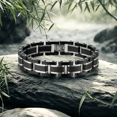 Thomasiny Voltline Heren Armband Zilver Zwart RVS - THOMASINY®